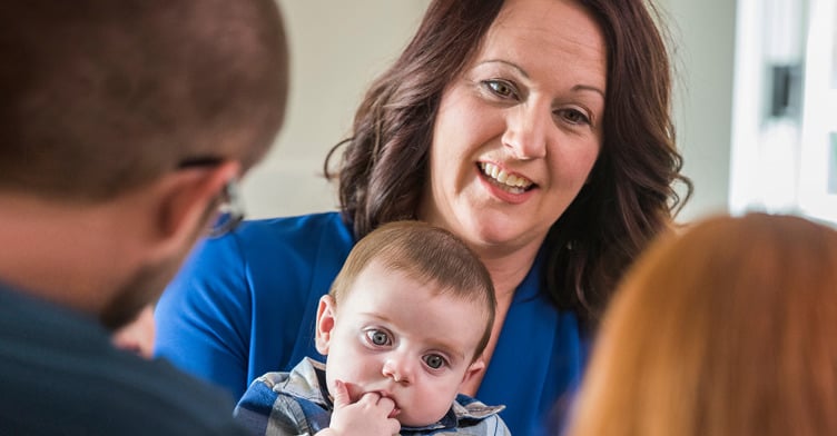 Kara holds her son Jaxon, who is being treated for HLHS at Children's Hospital Colorado.