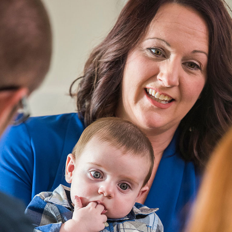 Kara holds her son Jaxon, who is being treated for HLHS at Children's Hospital Colorado.