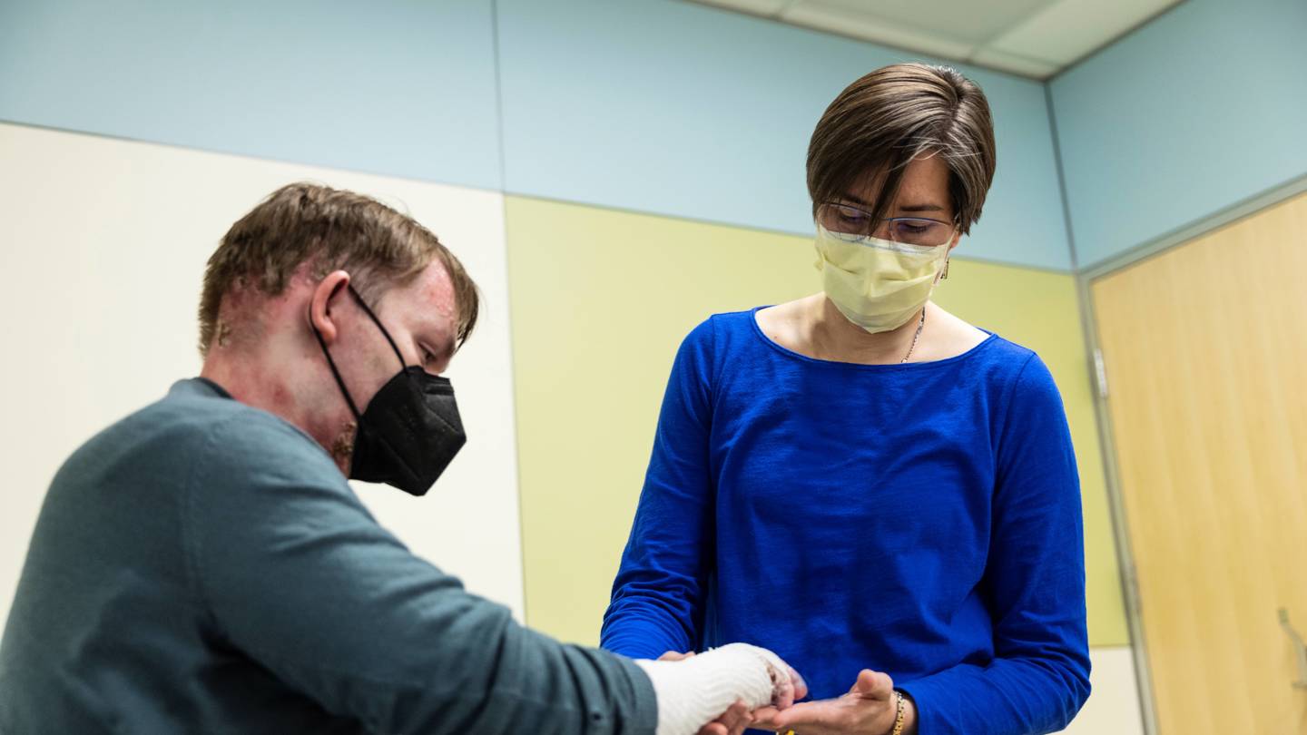 Pediatric Dermatologist, Anna Bruckner, MD, examines a patient's skin at Children's Hospital Colorado.