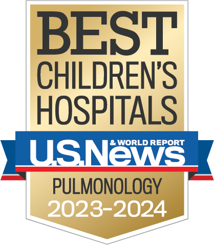 Best Children's Hospital by U.S. News & World Report Pulmonology 2021-2 Badge