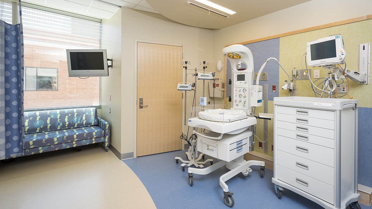 Inpatient room at Children's Hospital Colorado