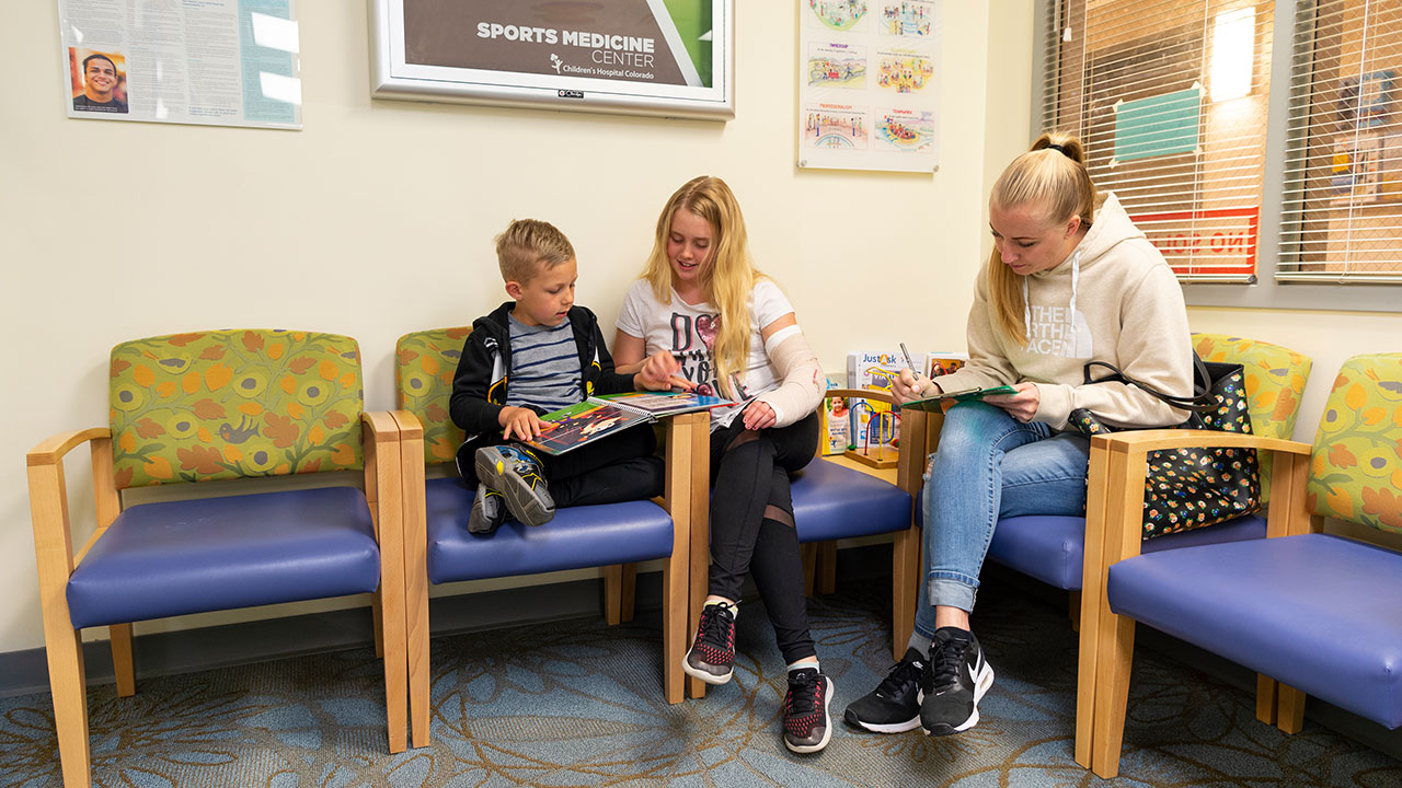 Patient waiting area at Orthopedic Care, Centennial