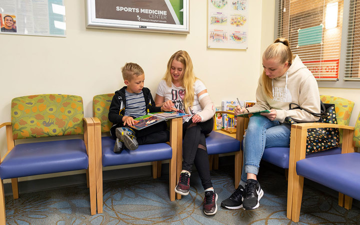 Patient waiting area at Orthopedic Care, Centennial