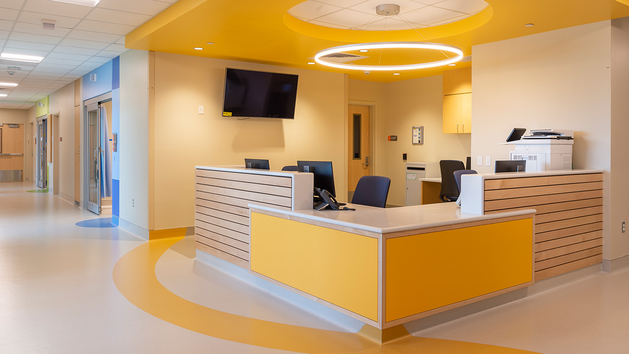 Cancer reception desk at Children's Hospital Colorado, Colorado Springs