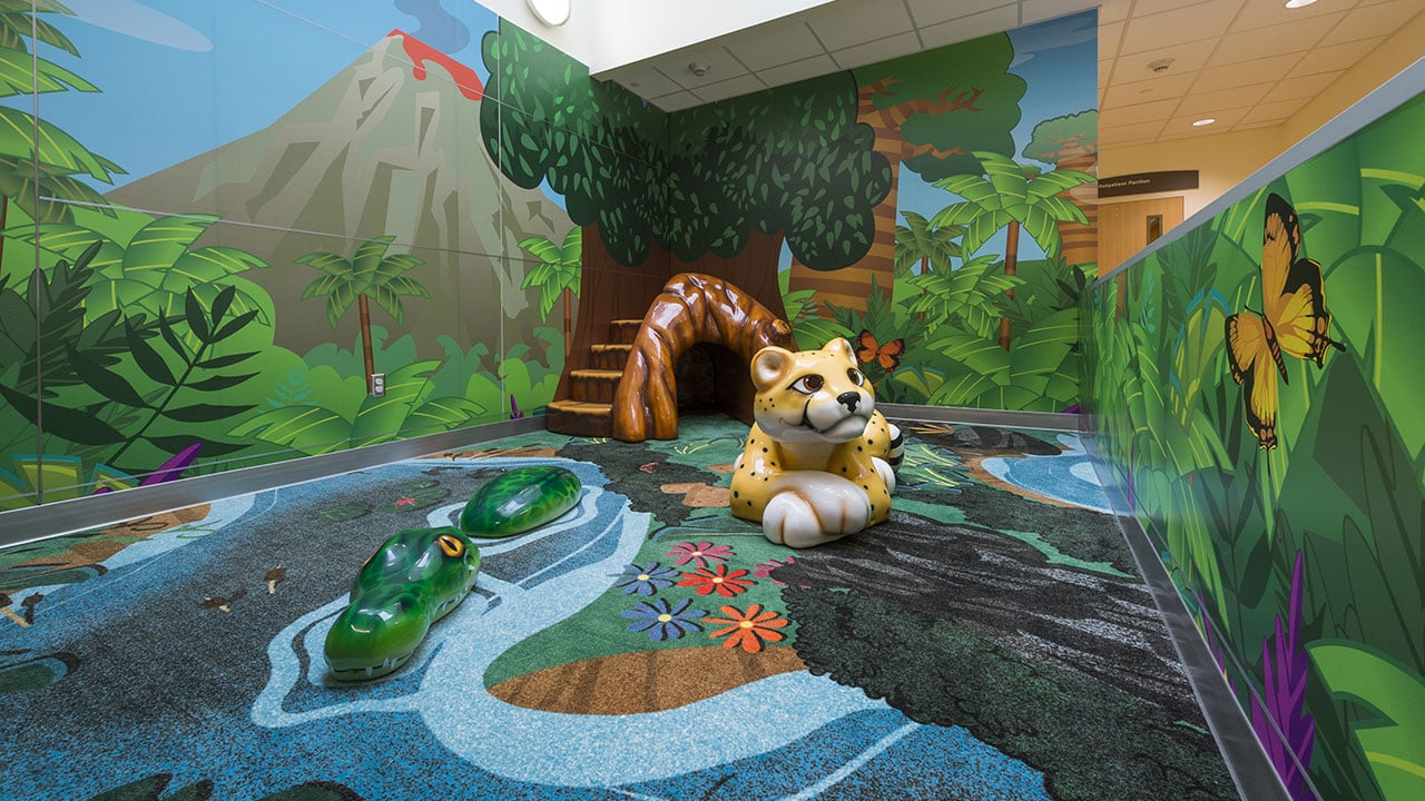 Denver Zoo-inspired kids’ area in the Multidisciplinary Clinic