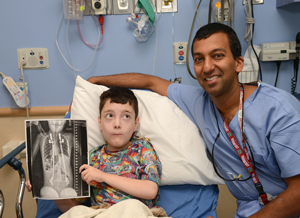 Ryan Viano, 10, and Dr. Sumeet Garg 