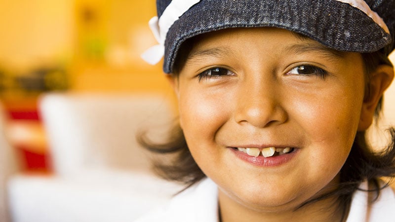 Girl smiling at camera