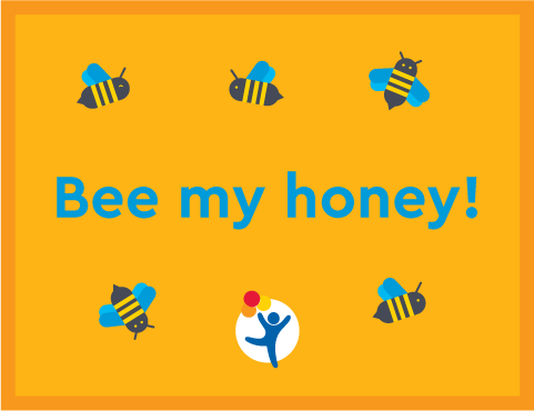 Five bees say "Bee my honey!"